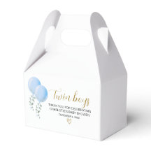 Twin Boys Baby shower Favor Box