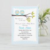 Twin Boys Baby shower Invitation Blue Kaart (Staand voorkant)