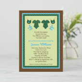 Twin Boys Baby shower Invitation Kaart (Staand voorkant)