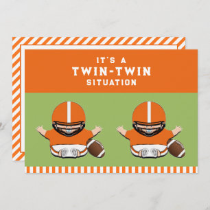 Twin Boys Baby shower Invitation Kaart