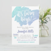 Twin Boys Baby shower Invitation Kaart (Staand voorkant)