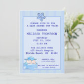 Twin Boys Baby shower Invitation Kaart (Staand voorkant)
