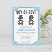 Twin Boys Baby shower Invitation Kaart (Staand voorkant)