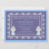 Twin Boys Baby shower Nodig Blauw uit Kaart (Achterkant)