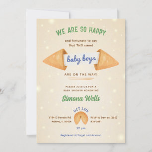 Twin Boys Baby shower Sprinkle Kleine Gentleman Kaart