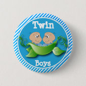 Twin Boys Baby Shower Theme Ronde Button 5,7 Cm (Voorkant)