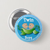 Twin Boys Baby Shower Theme Ronde Button 5,7 Cm (Voorkant /achterkant)