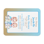 Twin Boy's Baby shower Waterverven Magneet (Horizontaal)