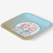 Twin Boy's Baby shower Waterverven Papieren Bordje (Gebogen)