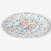 Twin Boy's Baby shower Waterverven Papieren Bordje (Gekanteld)