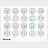 Twin Boy's Baby shower Waterverven Ronde Sticker (Vel)