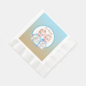 Twin Boy's Baby shower Waterverven Servet (Hoek)