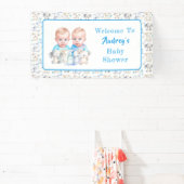 Twin Boy's Baby shower Waterverven Spandoek (Insitu)