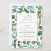 Twin Boys baby showers twee erwten in een pod invi Kaart (Voorkant)