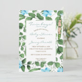 Twin Boys baby showers twee erwten in een pod invi Kaart (Staand voorkant)