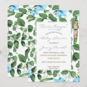 Twin Boys baby showers twee erwten in een pod invi Kaart (Voorkant / Achterkant)