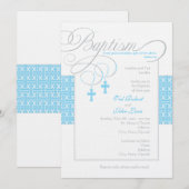 Twin Boys Baptism Invitation Kaart (Voorkant / Achterkant)