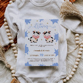 Twin Boys Blauw Koe Baby shower Boho Kaart