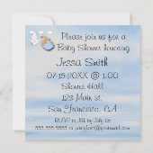 Twin Boys Blonde - Stork Baby Shower Invitations Kaart (Achterkant)