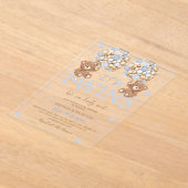 Twin Boys Blue Beer Baby shower Acryl Uitnodigingen (Laagn)