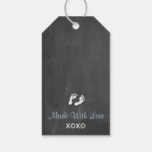 Twin Boys Blue Elephants Baby shower Dank u Cadeaulabel (Achterkant)