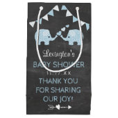 Twin Boys Blue Elephants Baby shower Hartelijk dan Klein Cadeauzakje (Voorkant)