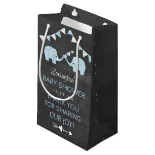 Twin Boys Blue Elephants Baby shower Hartelijk dan Klein Cadeauzakje