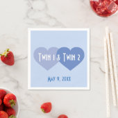 Twin Boys Blue Hearts Servet (Insitu)