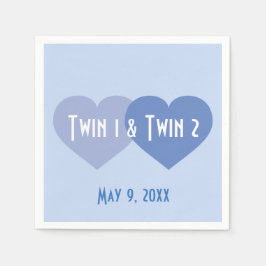 Twin Boys Blue Hearts Servet