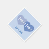 Twin Boys Blue Hearts Servet (Hoek)