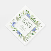 Twin Boys Blue Hydrangeas Boy Baby shower Servet (Hoek)