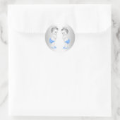 Twin Boys Blue Prince Baby shower Stickers (Tas)