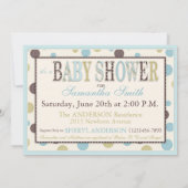 TWIN BOYS Blue Sage Brown Stip Baby shower Kaart (Achterkant)