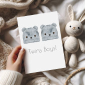 Twin Boys Boho Baby Gefeliciteerd Kaart