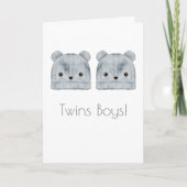 Twin Boys Boho Baby Gefeliciteerd Kaart (Voorkant)