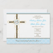 Twin Boys Christening/Baptism Uitnodiging (Voorkant)