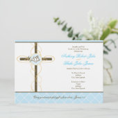 Twin Boys Christening/Baptism Uitnodiging (Staand voorkant)