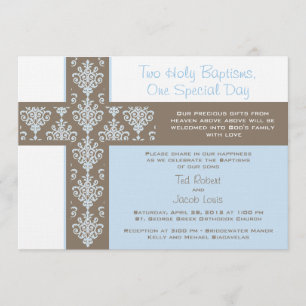 Twin Boys Christening Uitnodiging