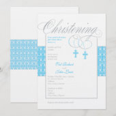 Twin Boys Christening Uitnodiging (Voorkant / Achterkant)