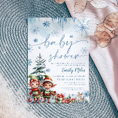 Twin Boys Christmas Elf Baby shower Uitnodiging