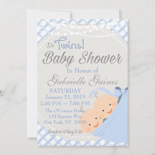 Twin Boys Country Charm Baby shower Kaart (Voorkant)