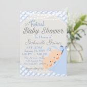Twin Boys Country Charm Baby shower Kaart (Staand voorkant)