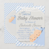 Twin Boys Country Charm Baby shower Kaart (Voorkant / Achterkant)