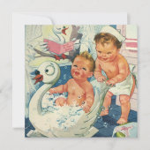  Twin Boys die Bubble Bath spelen, Baby shower Kaart (Voorkant)