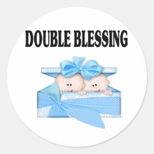 Twin Boys Dubbele Zegen Ronde Sticker