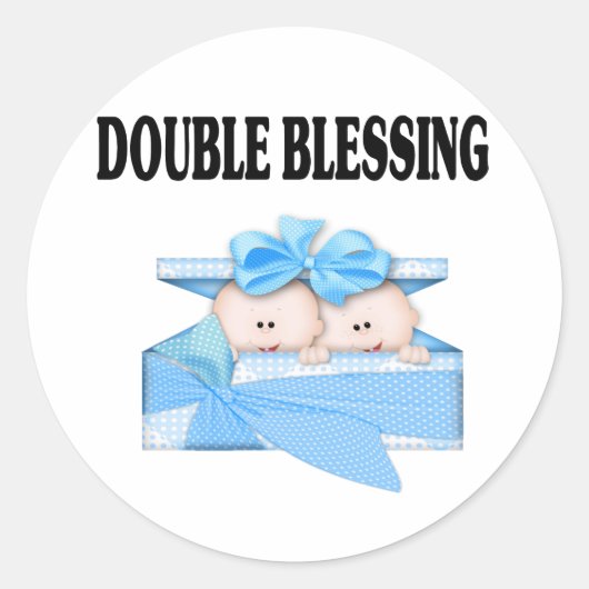 Twin Boys Dubbele Zegen Ronde Sticker (Voorkant)