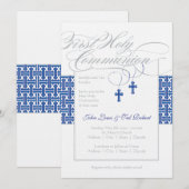Twin Boys eerste communie uitnodiging (Voorkant / Achterkant)