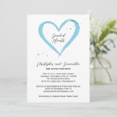 Twin Boys Elegant Modern Blue Heart Baby shower Kaart (Staand voorkant)
