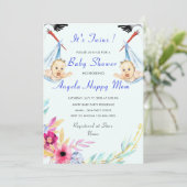Twin Boys Funny Baby shower Invitation (Staand voorkant)