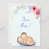 Twin Boys Funny Baby shower Invitation (Achterkant)